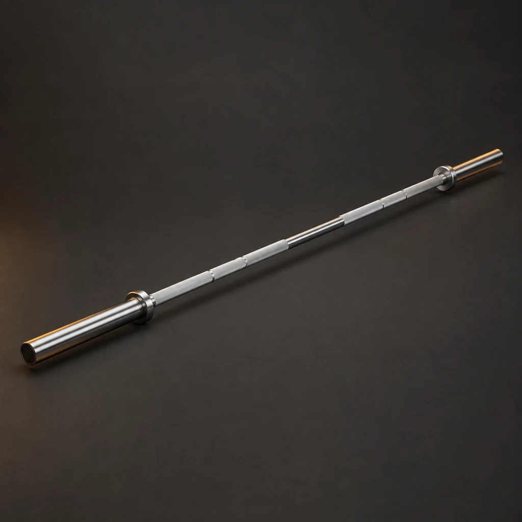 A 2.2-metre Olympic barbell with zinc shaft and steel sleeves